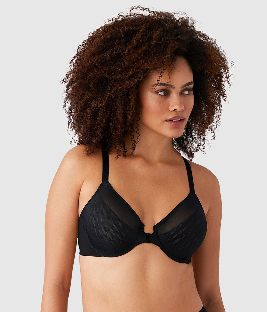Elevated Allure Front Close Underwire Bra: Black