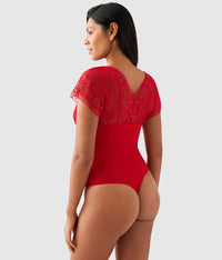 Lifted In Luxury Bodysuit: Equestrian Red