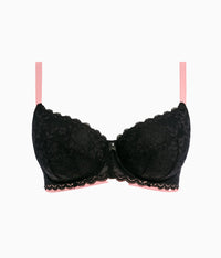 Freya Offbeat Underwire Padded Half Cup Bra: Black