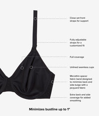 Back Appeal® Minimizer Bra: Black