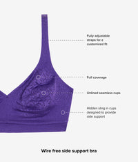 Inside Job™ Wire Free Bra: Purple Indigo