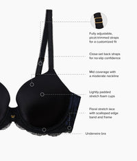 Modern Affair T-Shirt Bra: Night Sky/Black